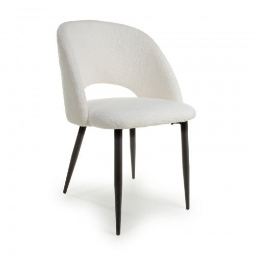 Atlanta Boucle White Dining Chairs