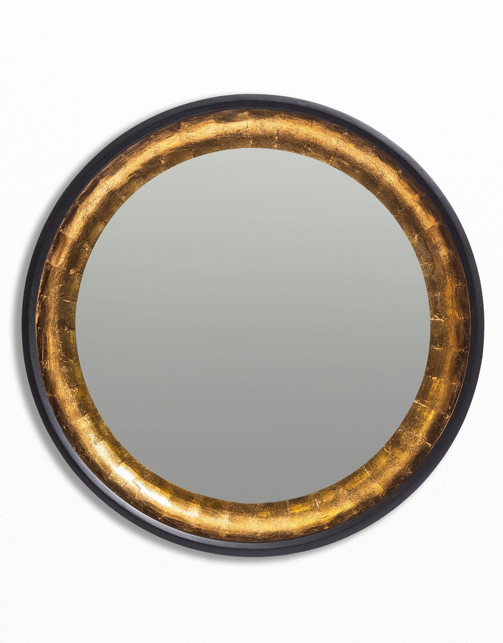 Limehouse Black & Gold Round Wall Mirror
