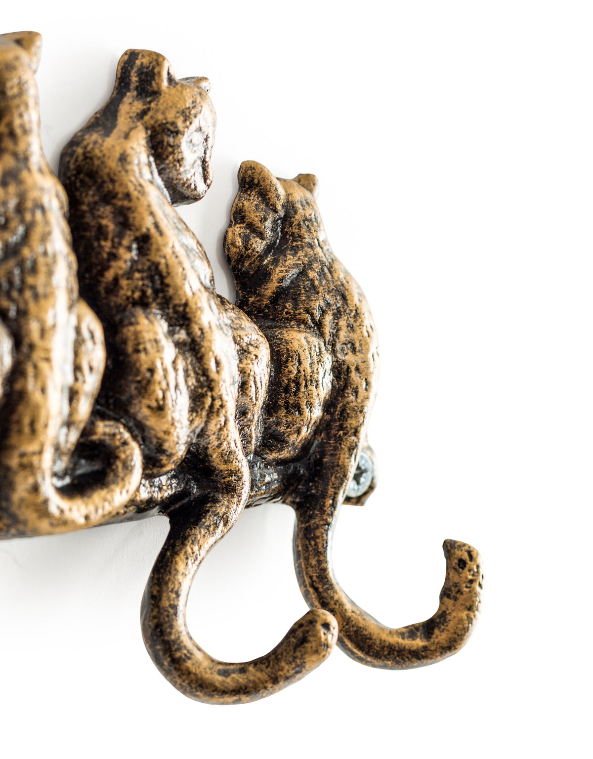 Bronze Coloured Cast Iron Cats Coat Hooks