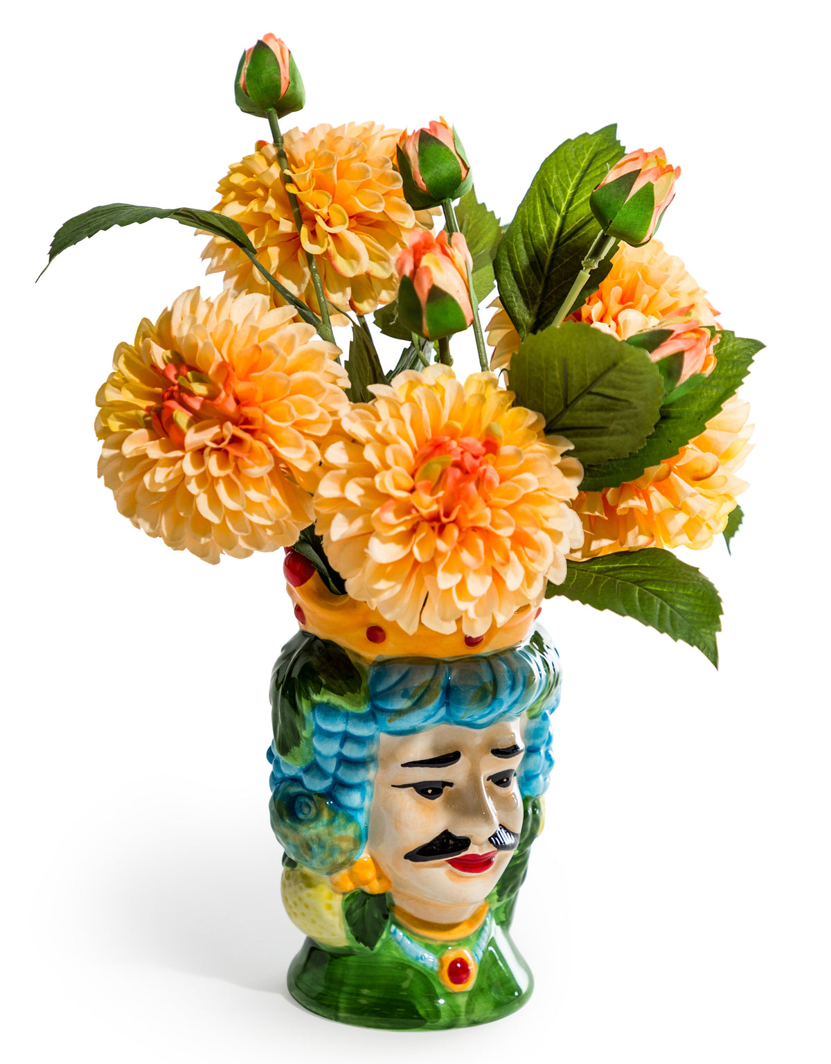 Sicilian King Moor Head Ceramic Storage Pot