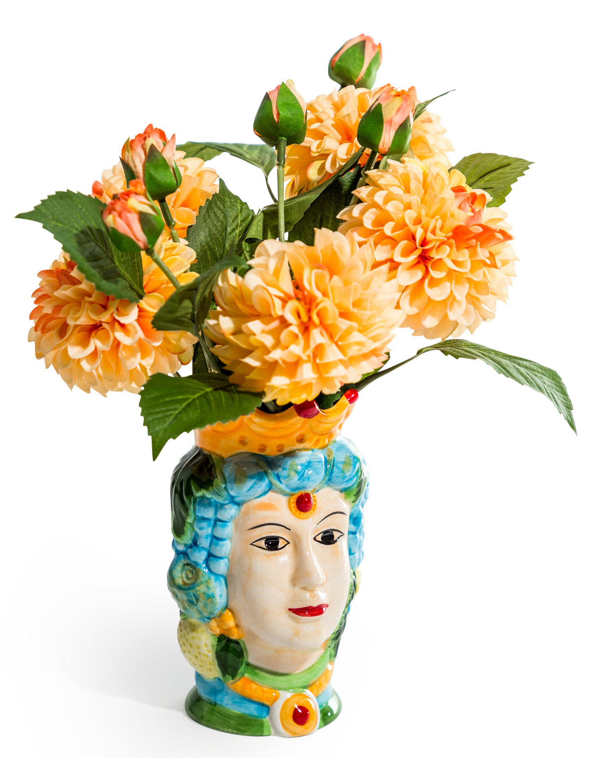 Sicilian Queen Moor Head Ceramic Storage Pot