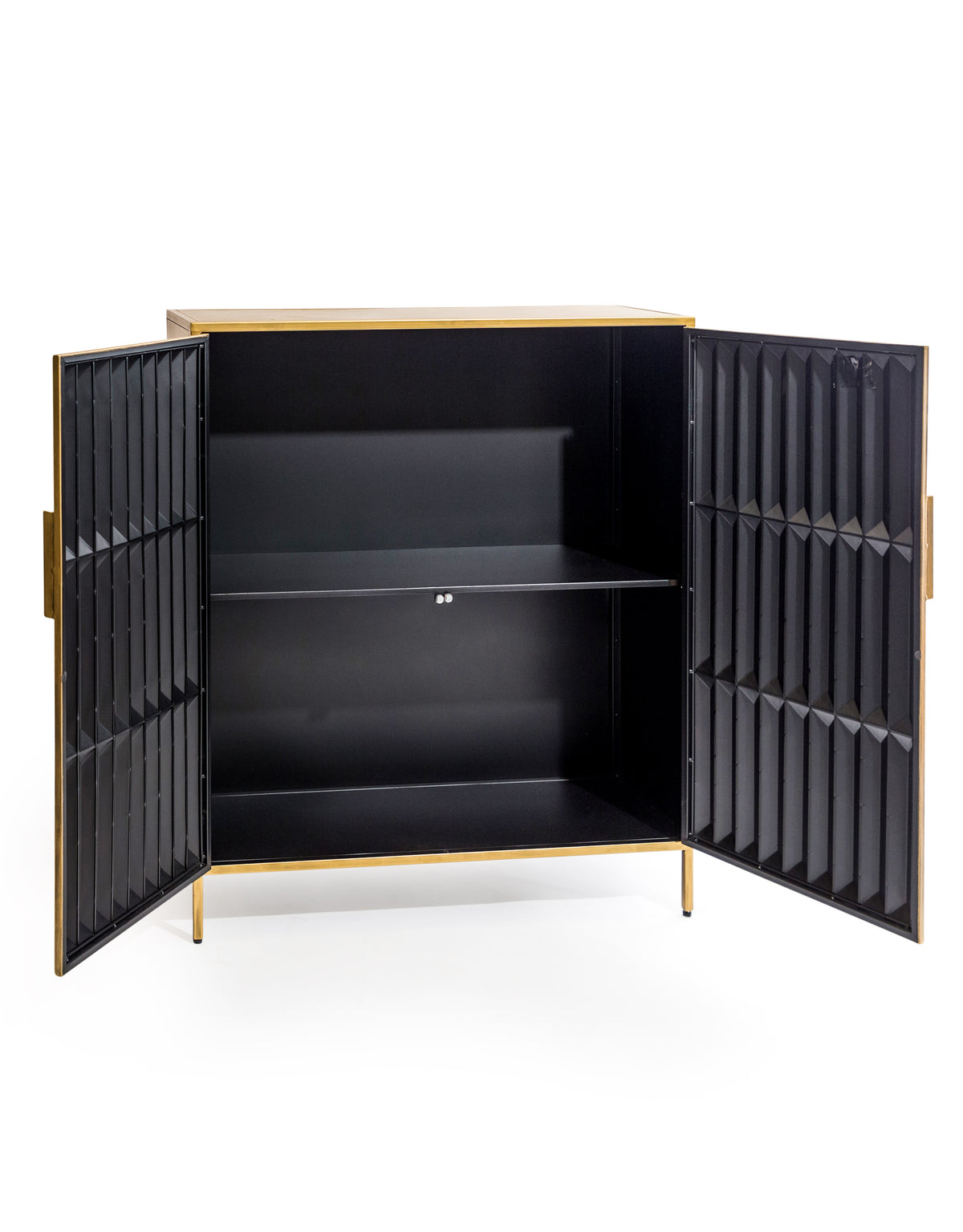 Industrial Gold "Fitzgerald" 2 Door Metal Side Cabinet