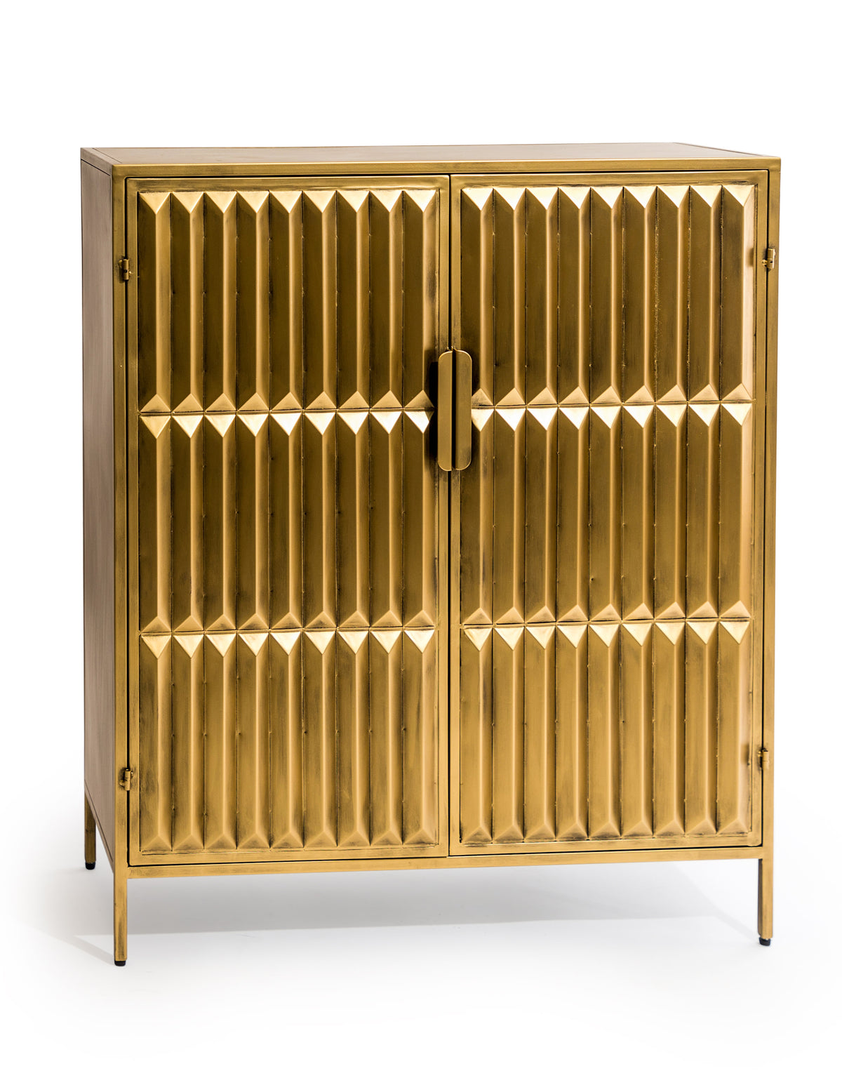 Industrial Gold "Fitzgerald" 2 Door Metal Side Cabinet