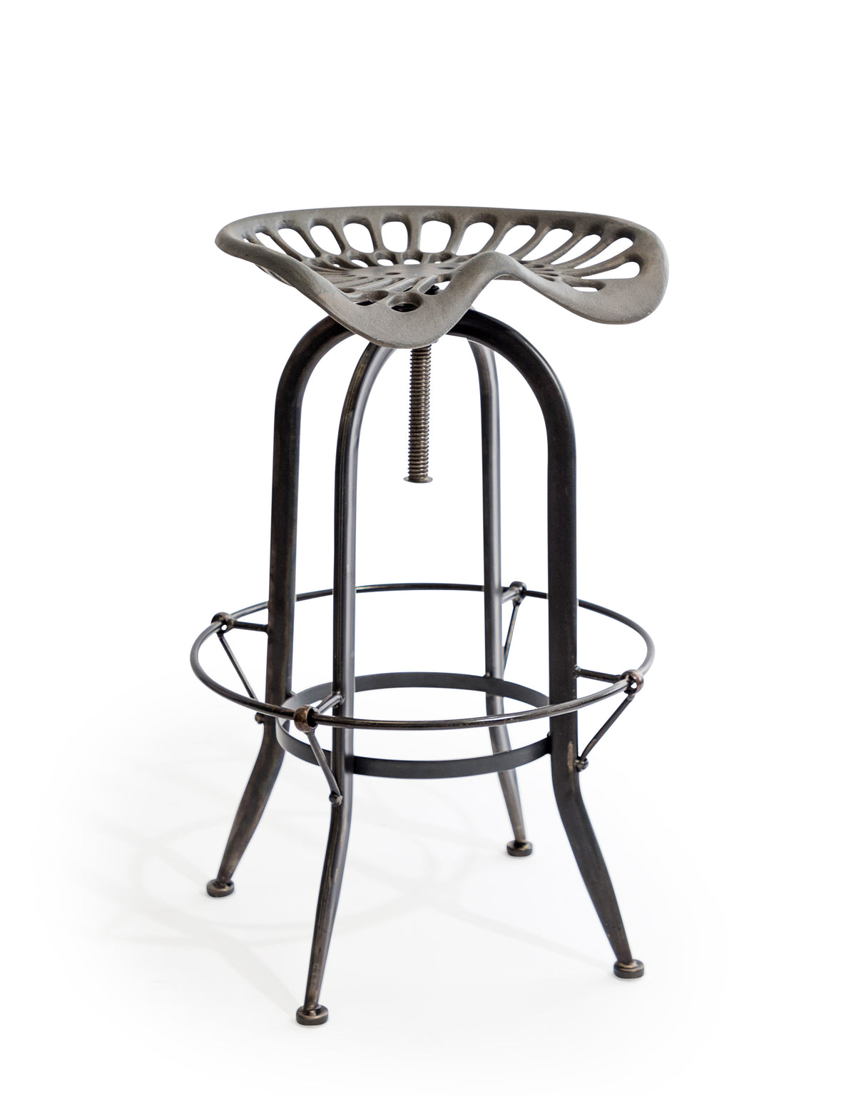 Industrial "Tractor-Seat" Style Adjustable Bar Stool