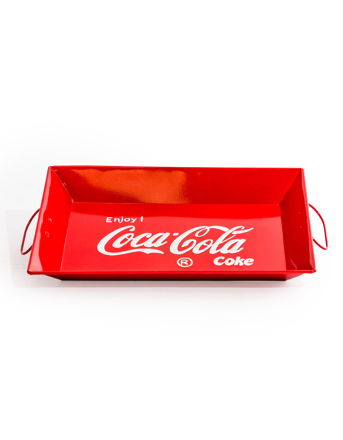 Antiqued Metal Red Cola Serving Tray