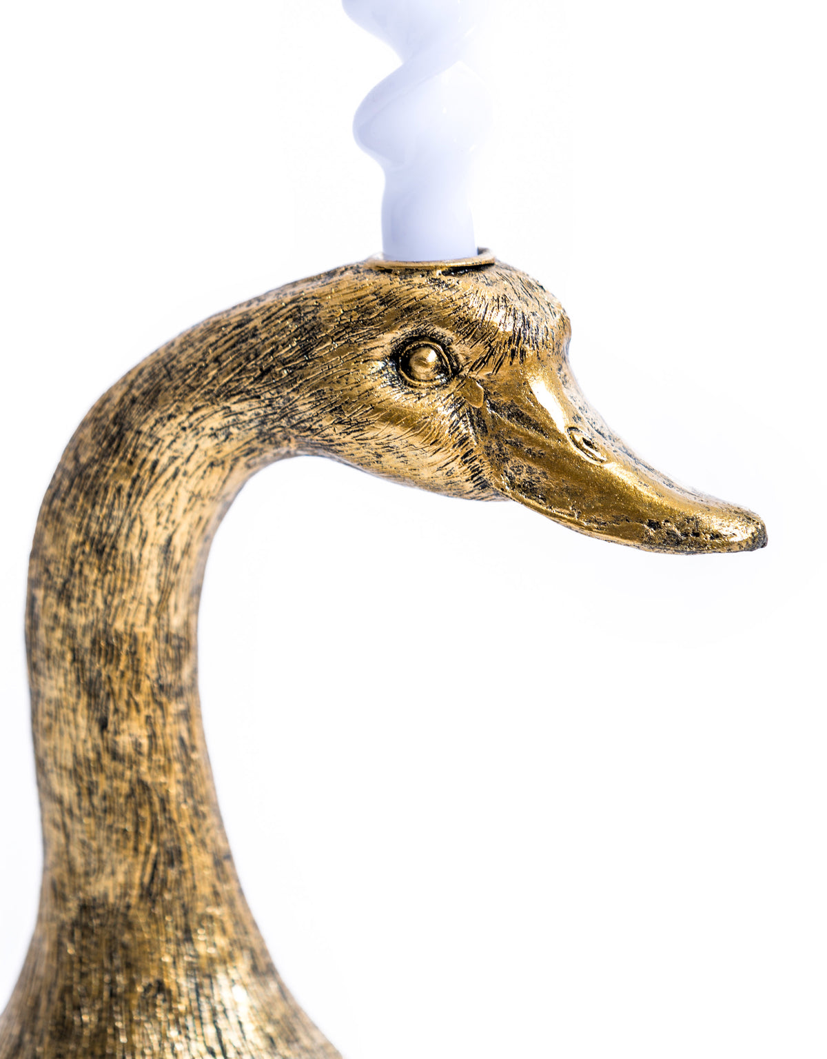 Antique Gold Duck Head Candle Holder