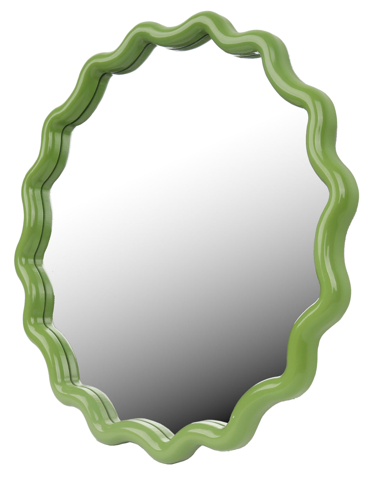 Lime Green Wave Framed Wall Mirror