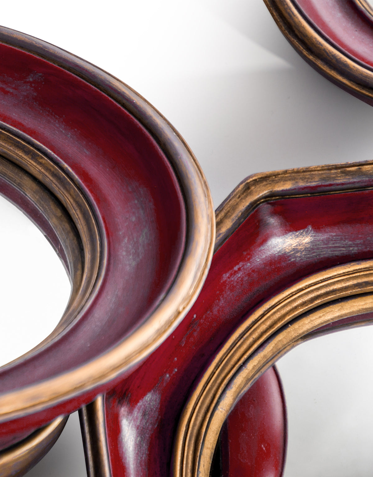 Set of 36 Blue/Red/Green With Gold Inner Frame Convex Mirrors