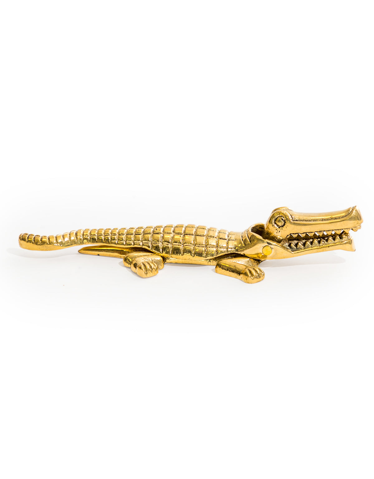 Polished Brass Crocodile Nutcracker