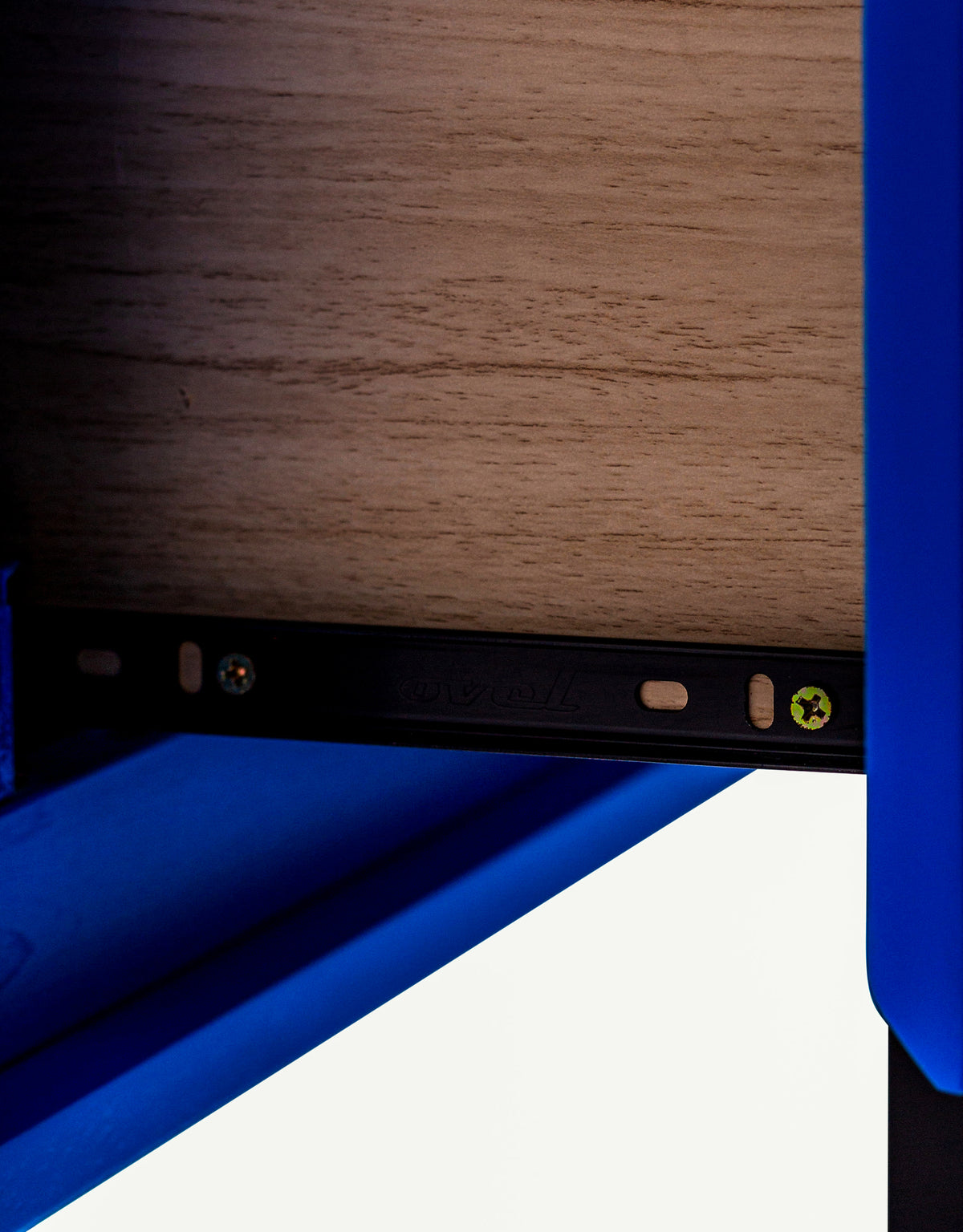 Blue "Ogel" Block Solid Wood Single Drawer Bedside Table