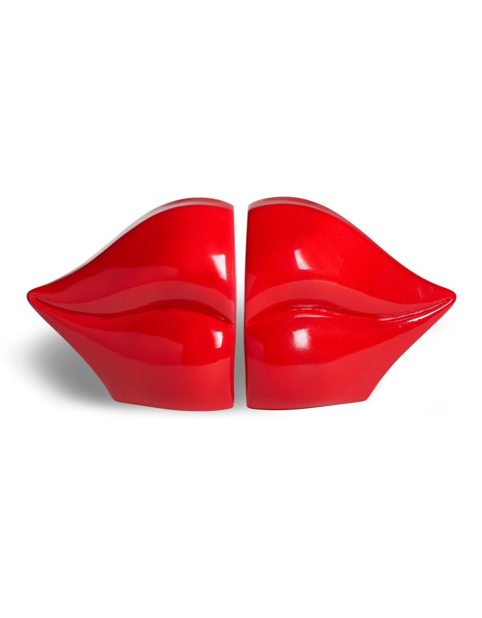 Set of Red Lips Bookends