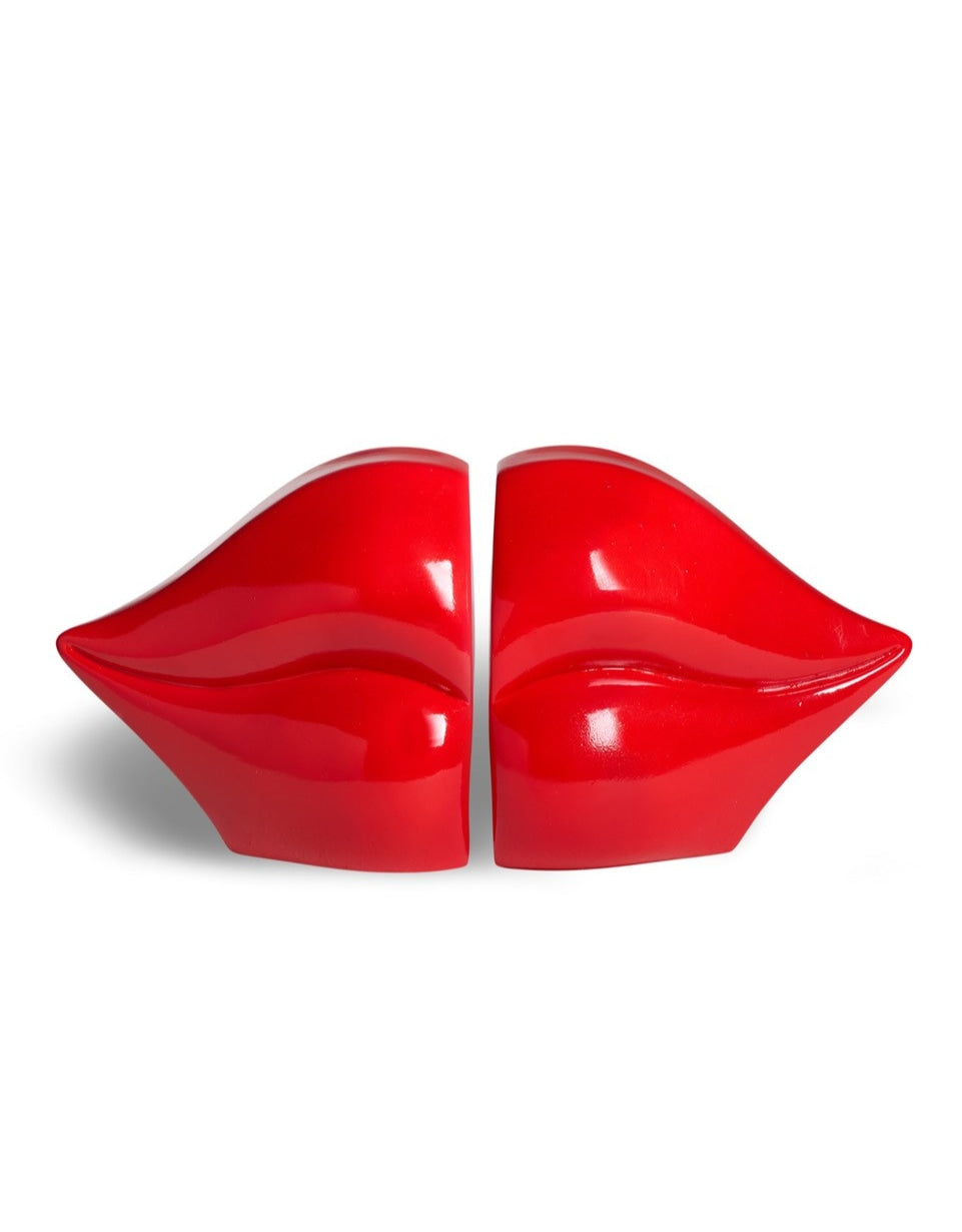 Set of Red Lips Bookends