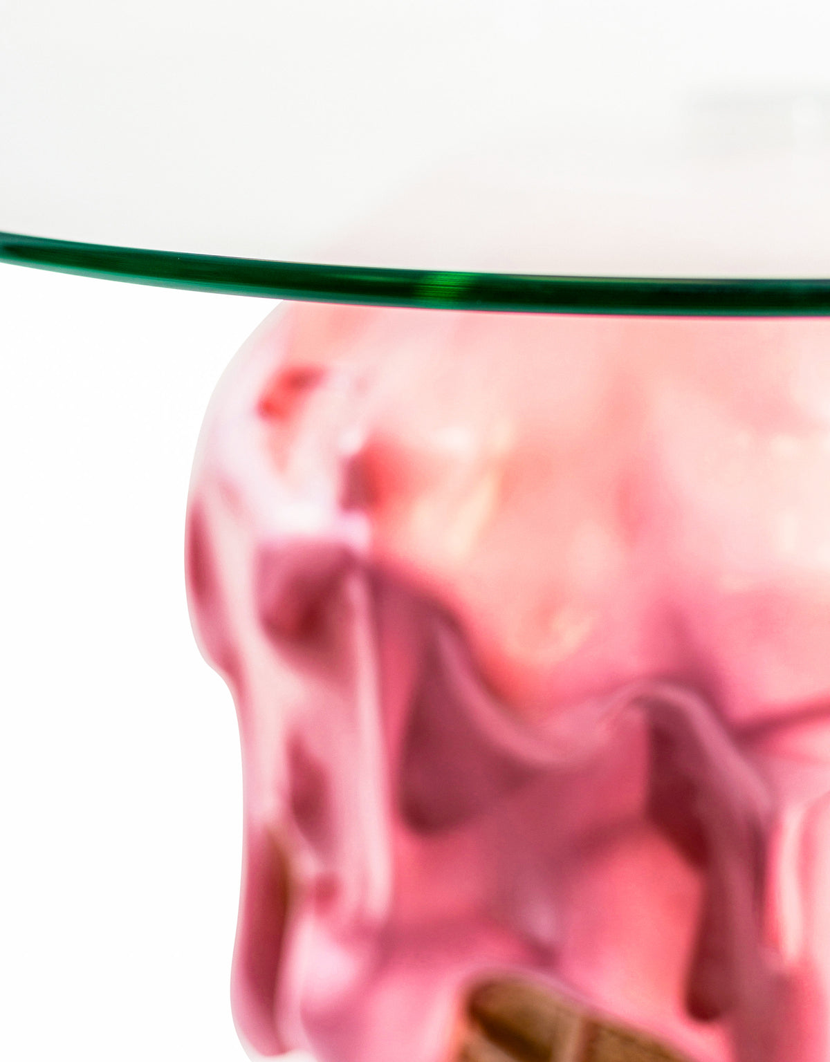 Melting Ice Cream Cone Side Table w/ Glass Top