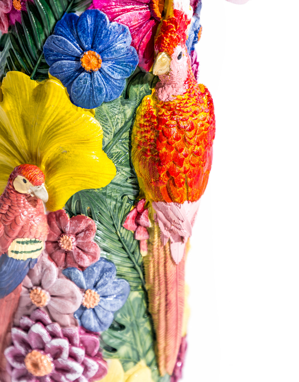 Vibrant Coloured Floral Bird Vase
