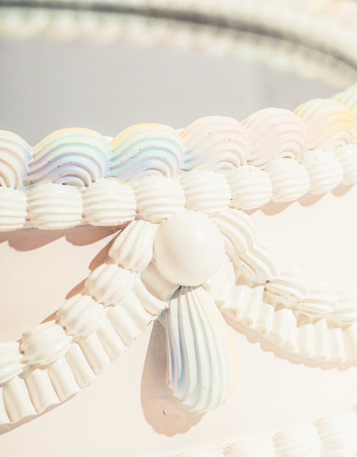 Decorative Piped Iced Cake Wall Mirror / Cake Stand