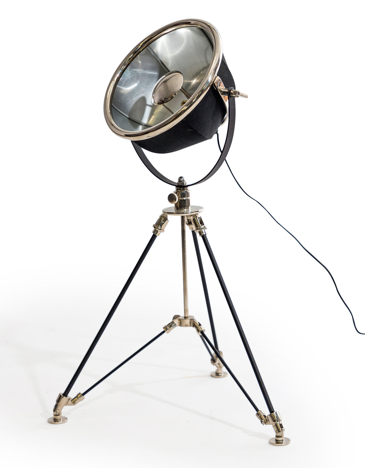 Black and Nickel Large Tripod Table Lamp