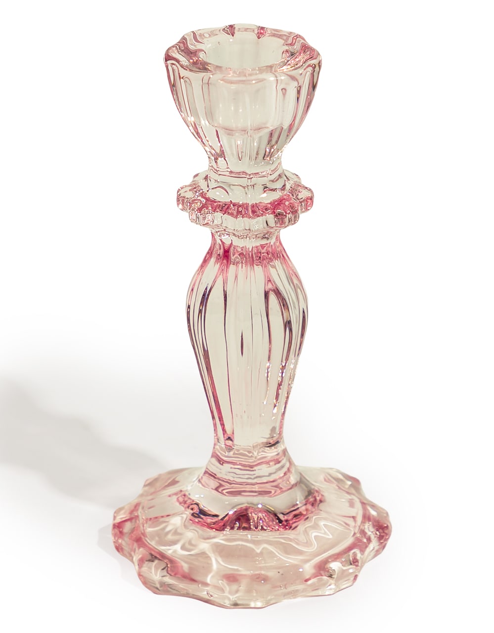 Pink Classic Glass Candle Holder