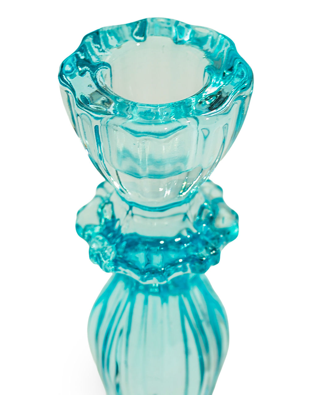 Light Blue Classic Glass Candle Holder