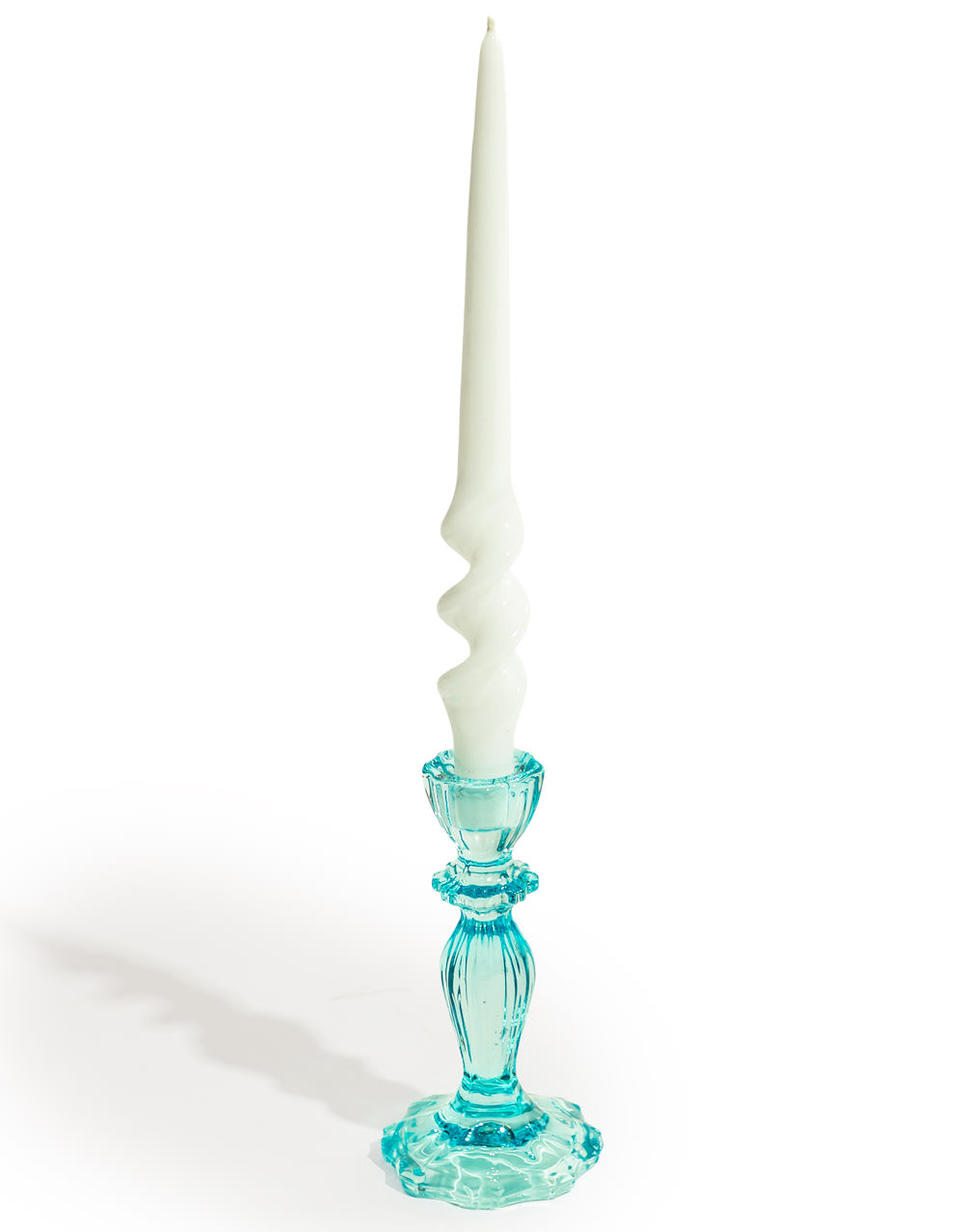 Light Blue Classic Glass Candle Holder