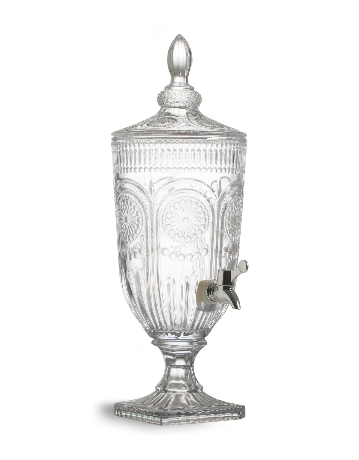 Clear Patterned 3-Litre Glass Drinks Server