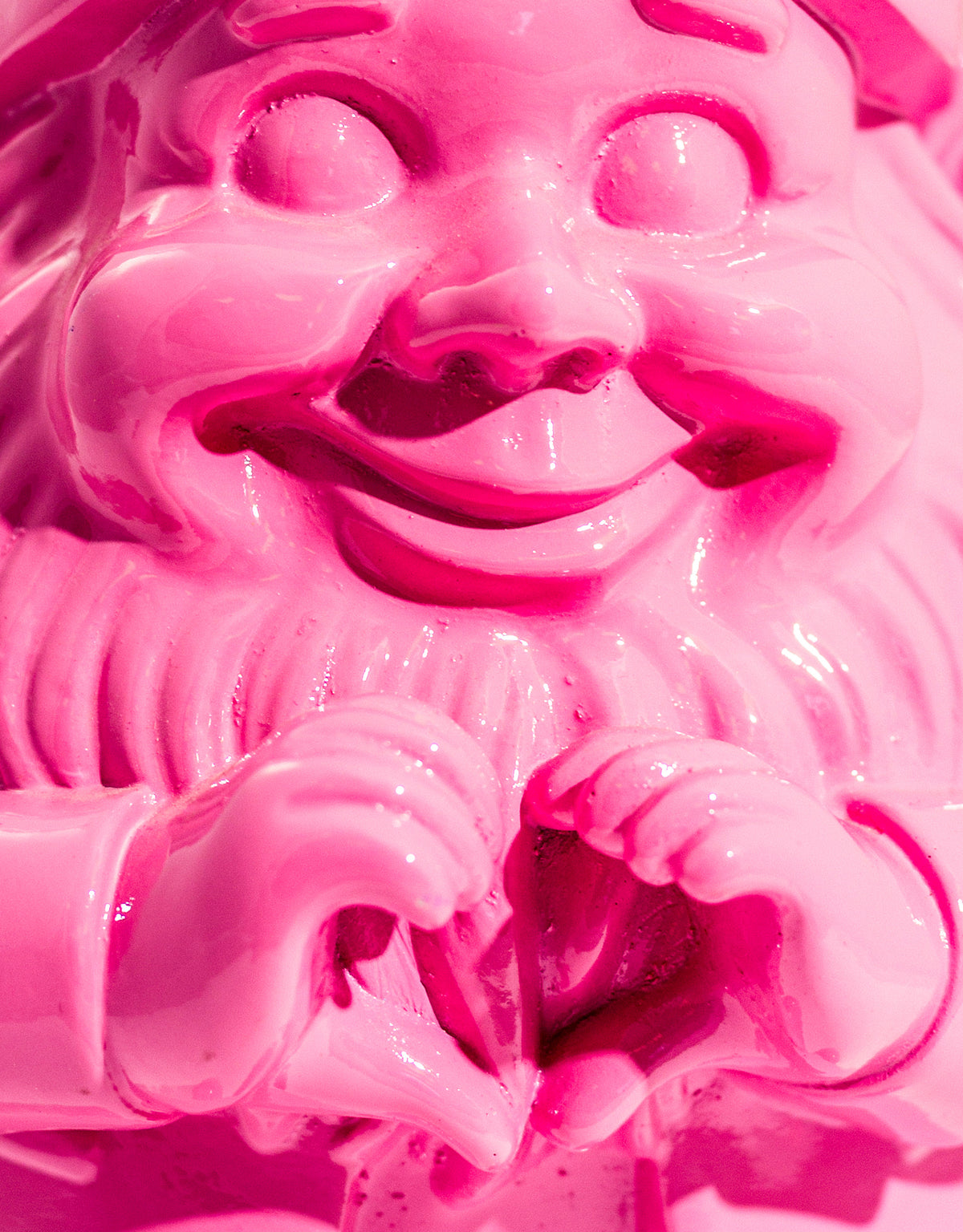 Medium Bright Pink "Heart Hands" Gnome Figure