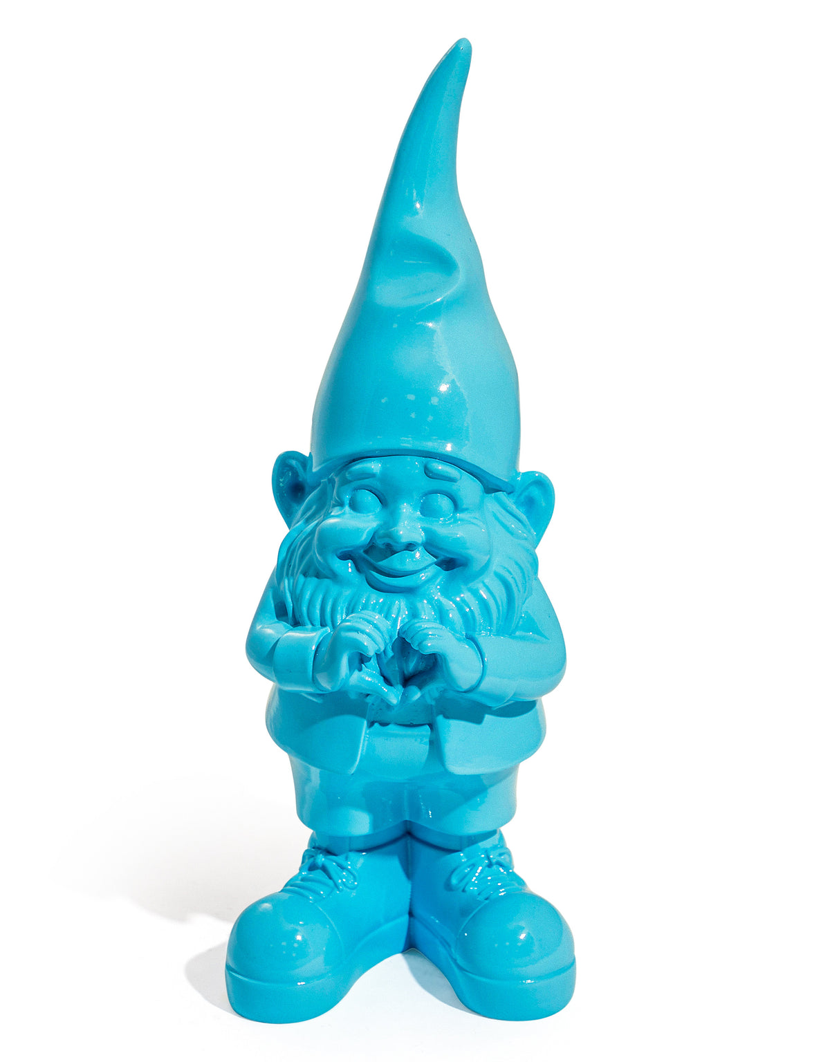 Medium Bright Blue "Heart Hands" Gnome Figure