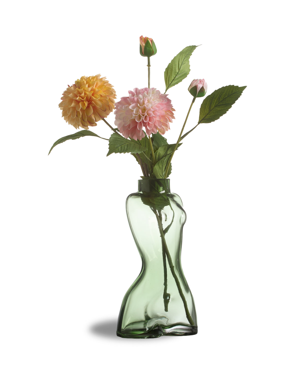 Green Female Body Glass Stem Vase
