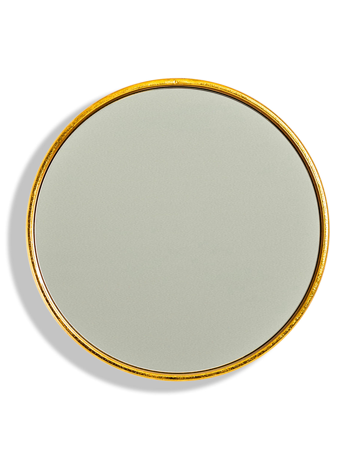 Gold Leaf Ribbed Cylinder Mirror 40cm