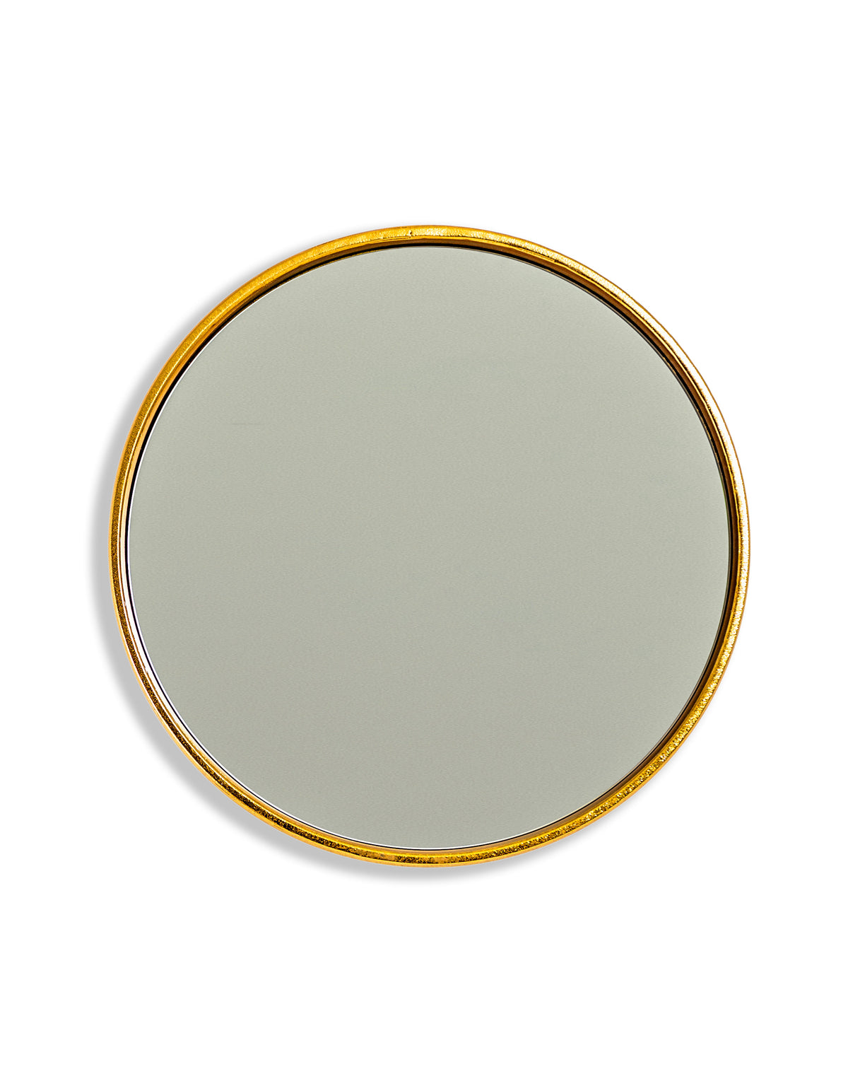 Gold Leaf Ribbed Cylinder Mirror 35cm