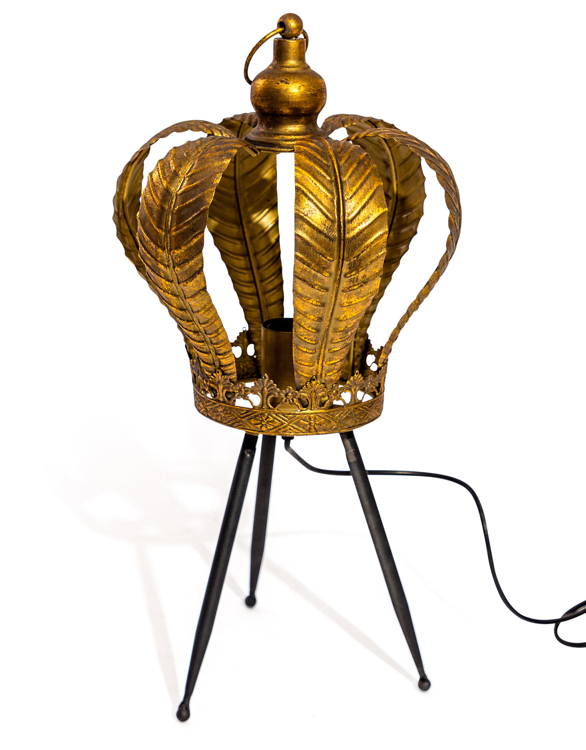 Gold Metal Crown Table Lamp