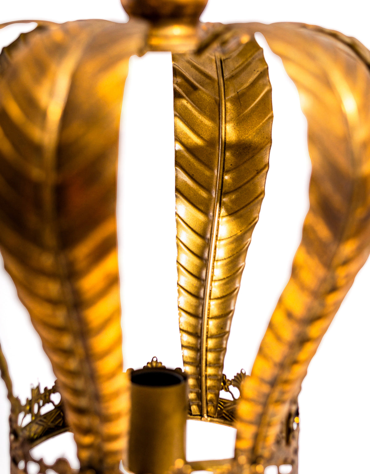 Gold Metal Crown Floor Lamp