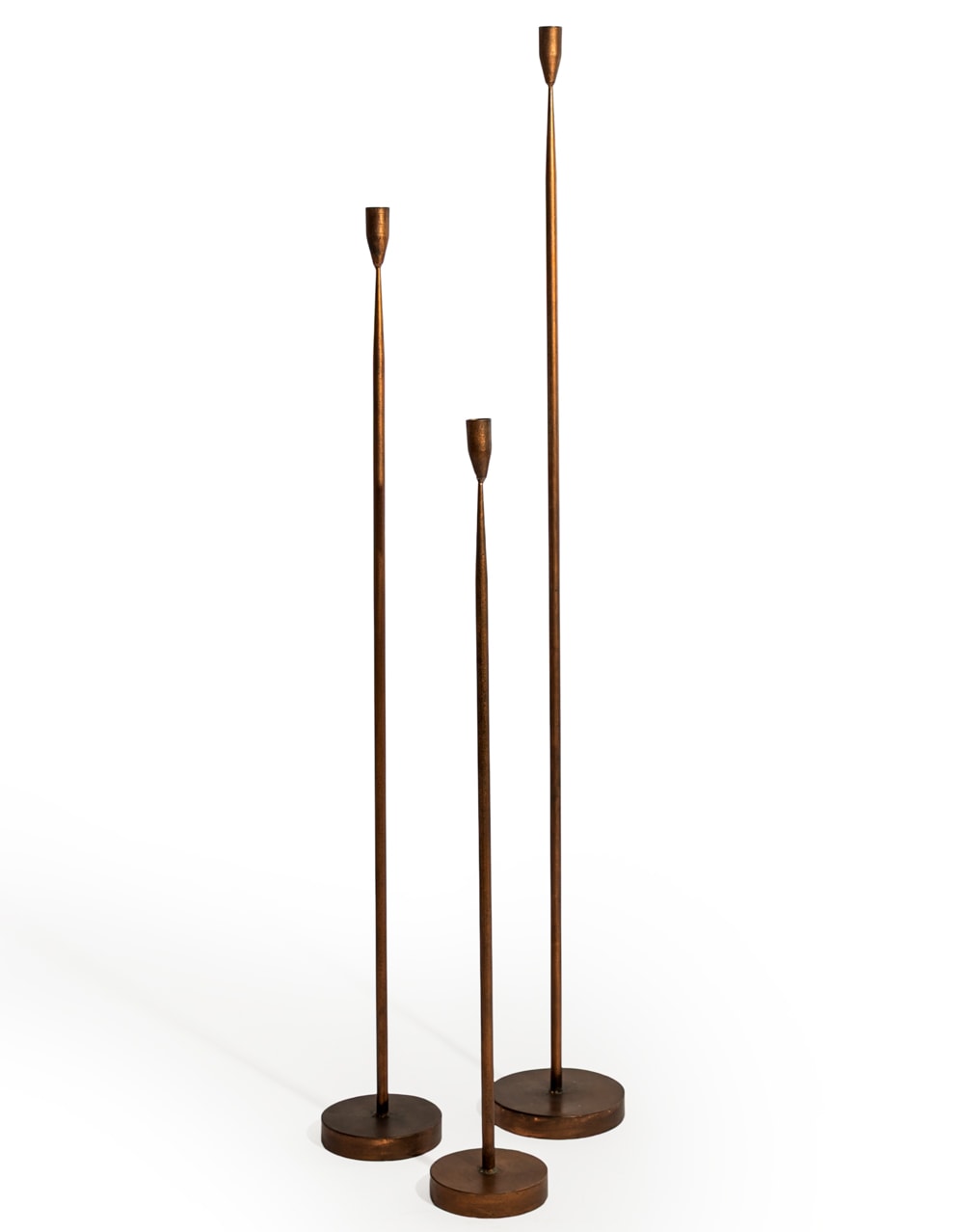 Antique Copper Large Floor Standing Candle Holder