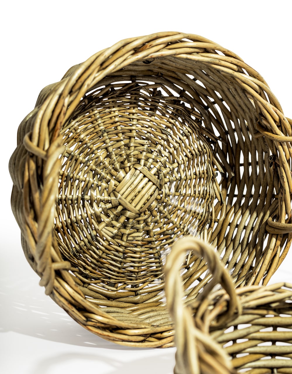 Set of 3 Rustic Woven Round Storage Baskets