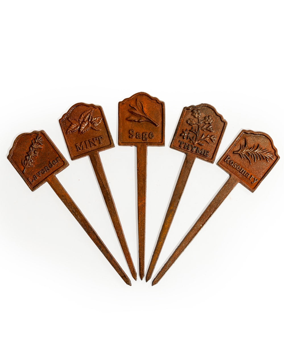 Rusted 'Sage' Cast Iron Herb Garden Planter Sign