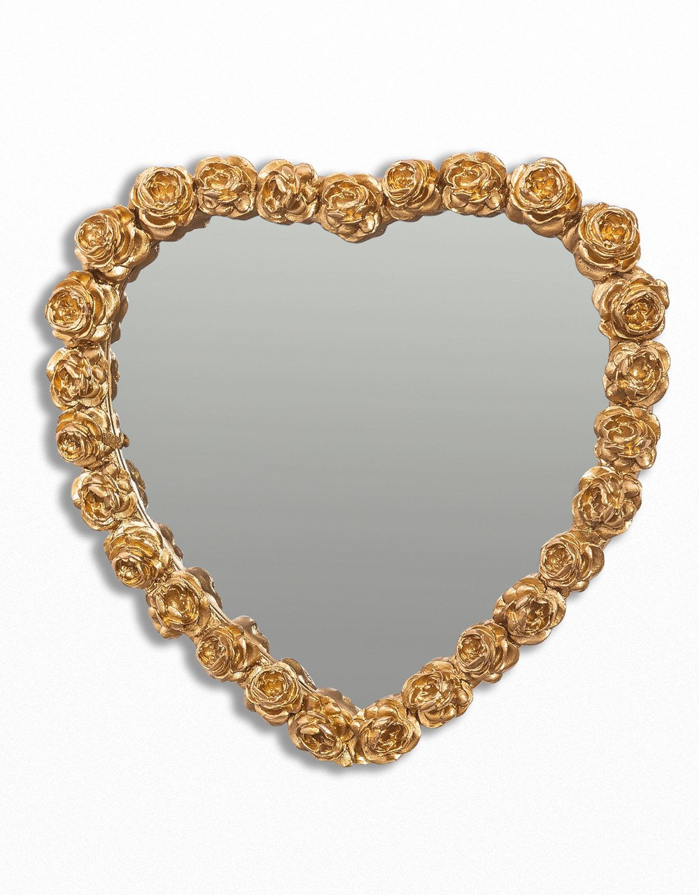 Gold Heart Mirror w/ Multi Rose Frame