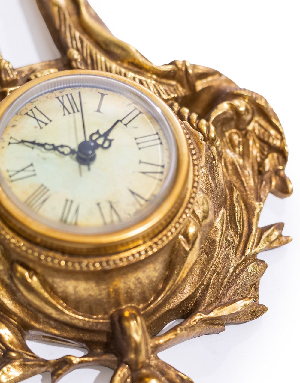 Antique Gold Wall Hanging Ornate Bow Clock