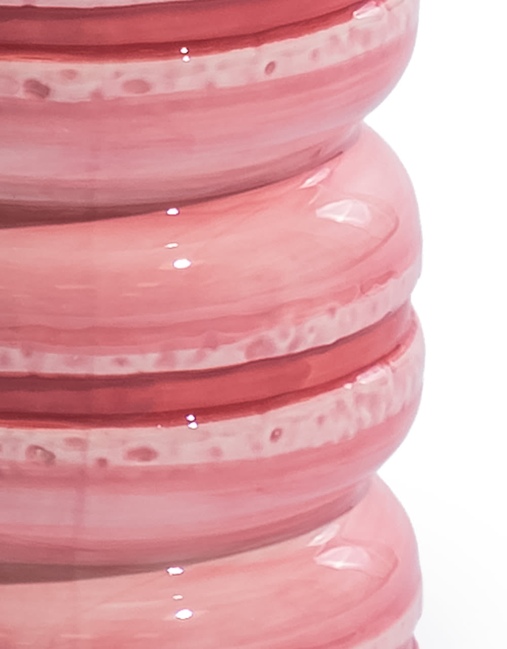 Pink Macaroon Stack Ceramic Stem Vase