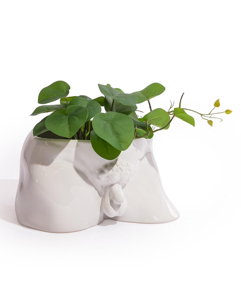 Large White Ceramic "Roman Privates" Vase