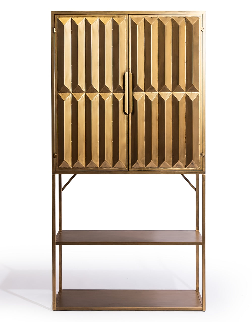 Industrial Gold "Fitzgerald" Extra-Tall Cabinet with Shelves