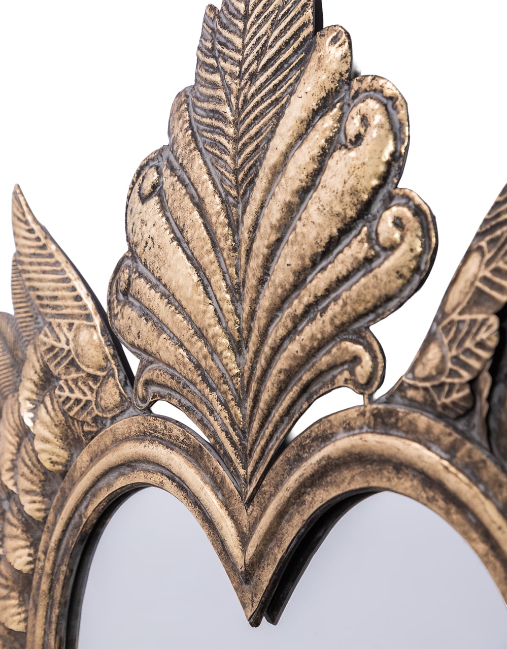 Large Antique Gold Winged "Sacred Heart" Wall Mirror