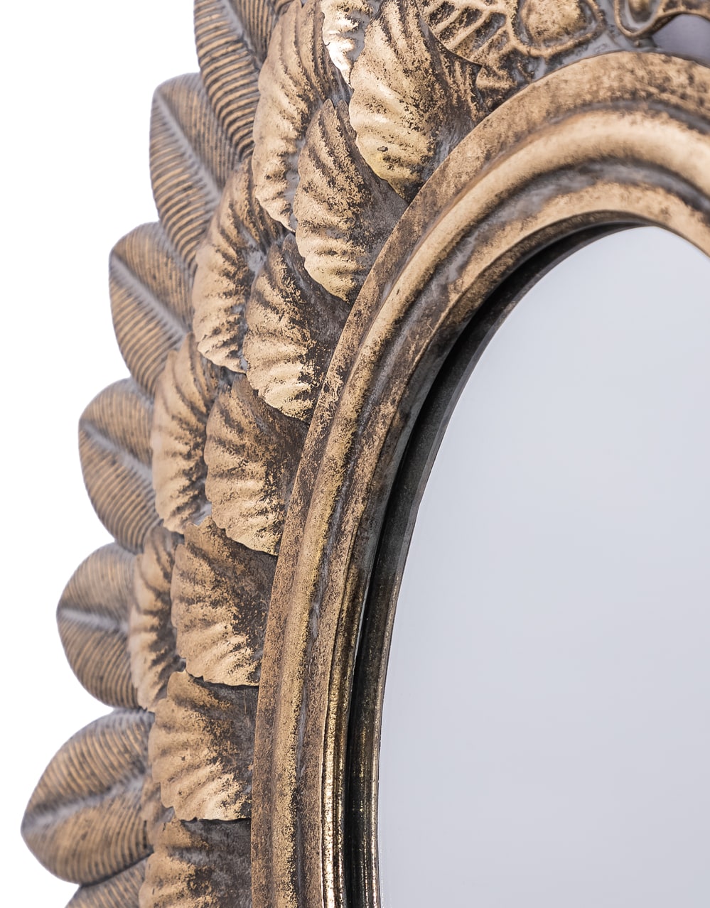 Large Antique Gold Winged "Sacred Heart" Wall Mirror