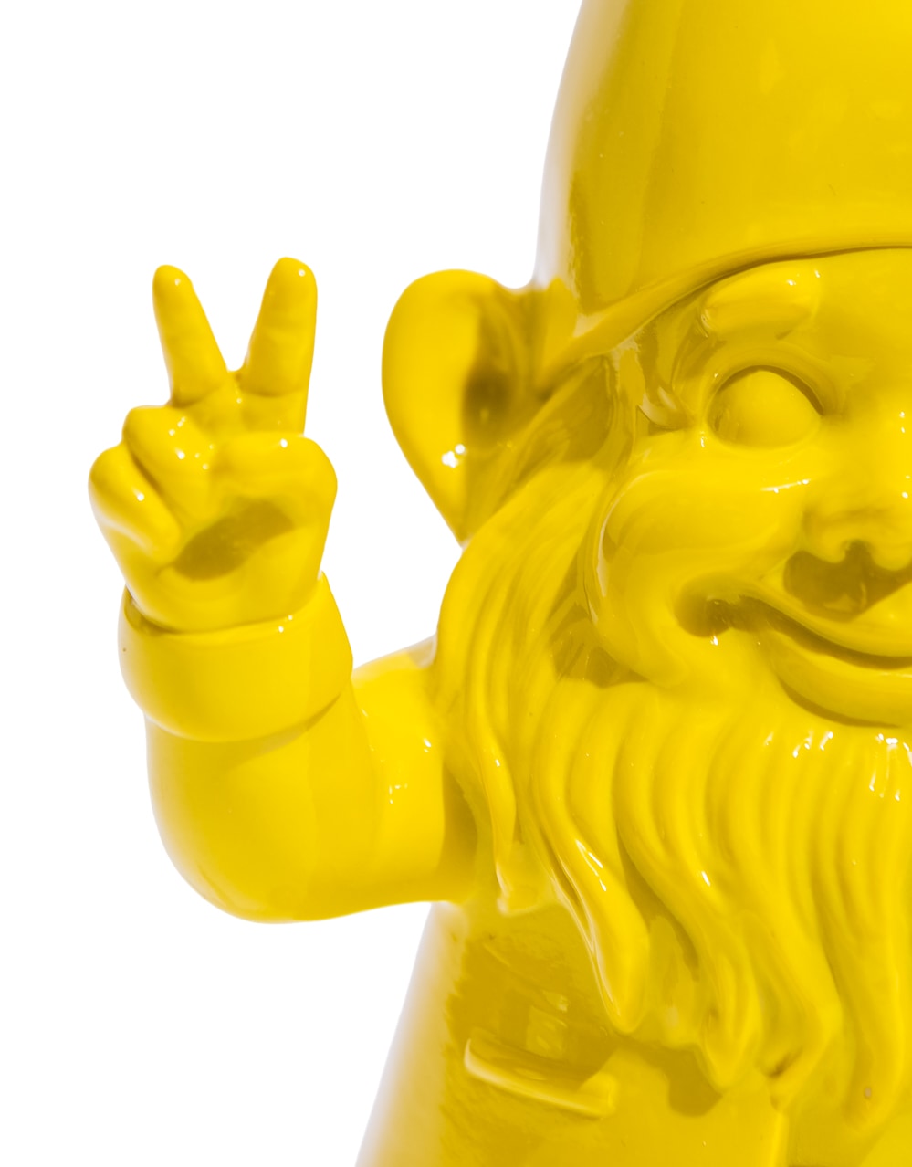 Medium Bright Yellow "Peace" Gnome Figure