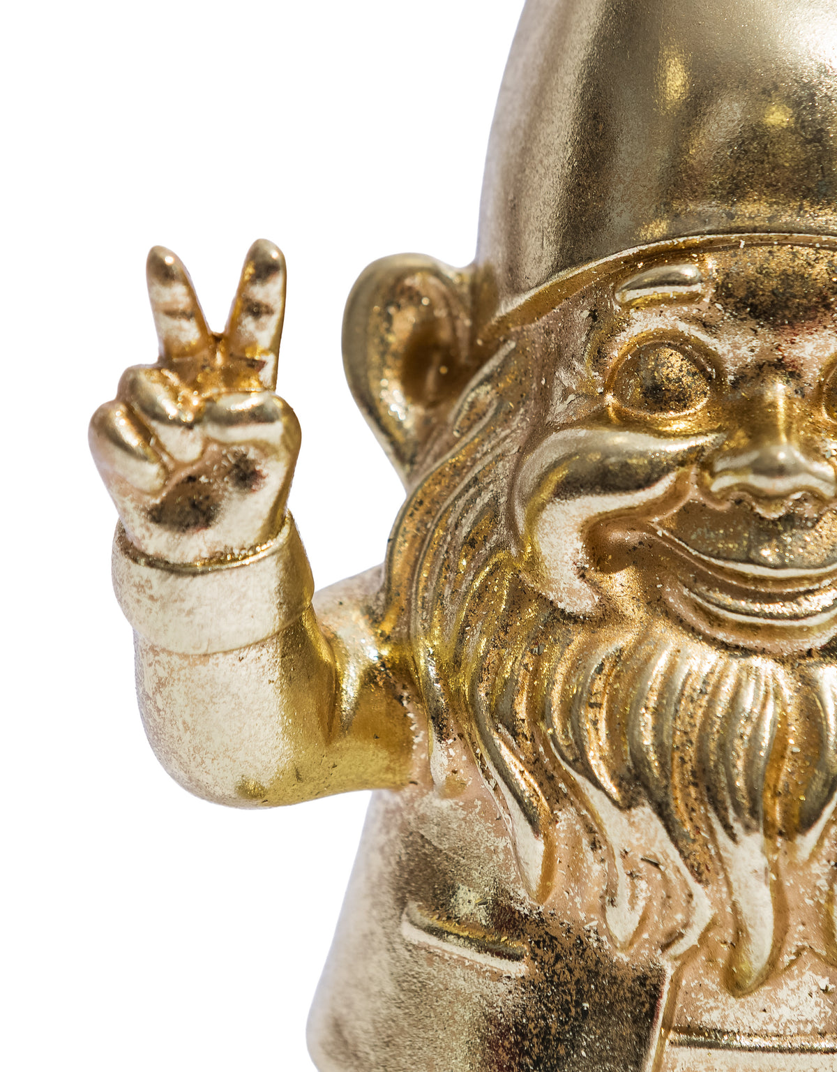 Medium Gold "Peace" Gnome Figure