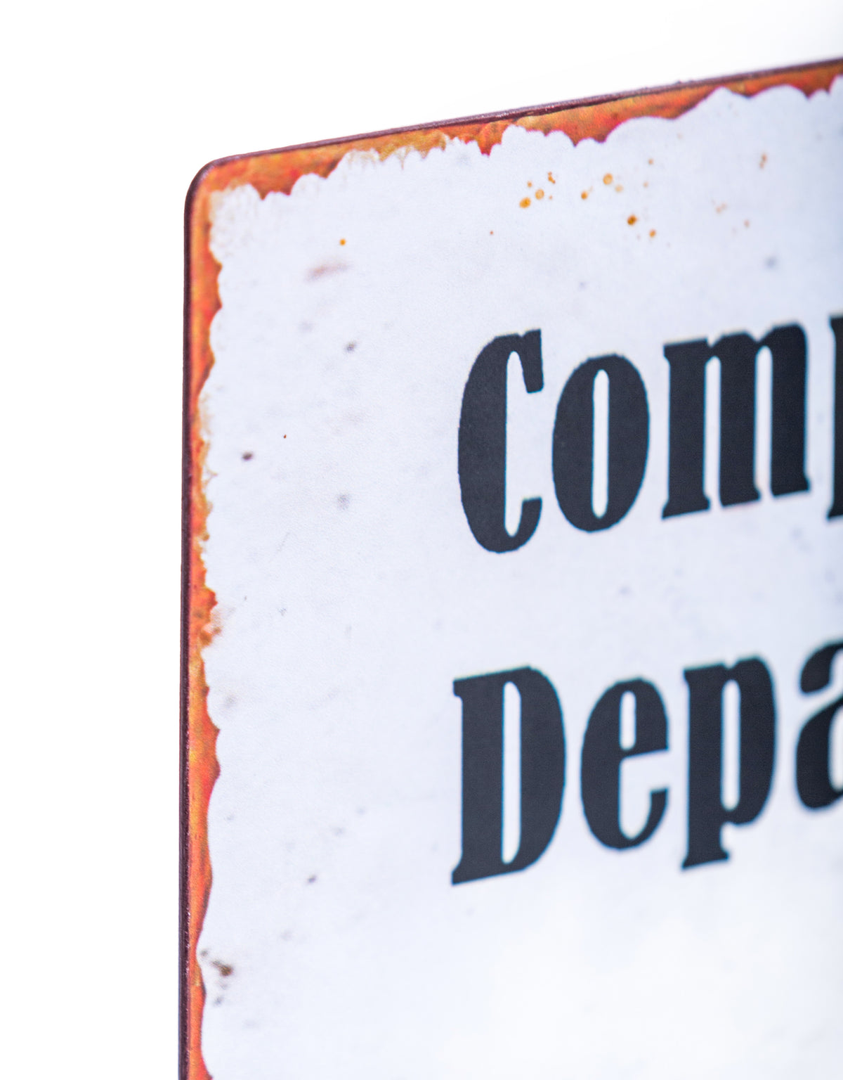 Grenade with "Complaints Department" Antiqued Metal Table Sign