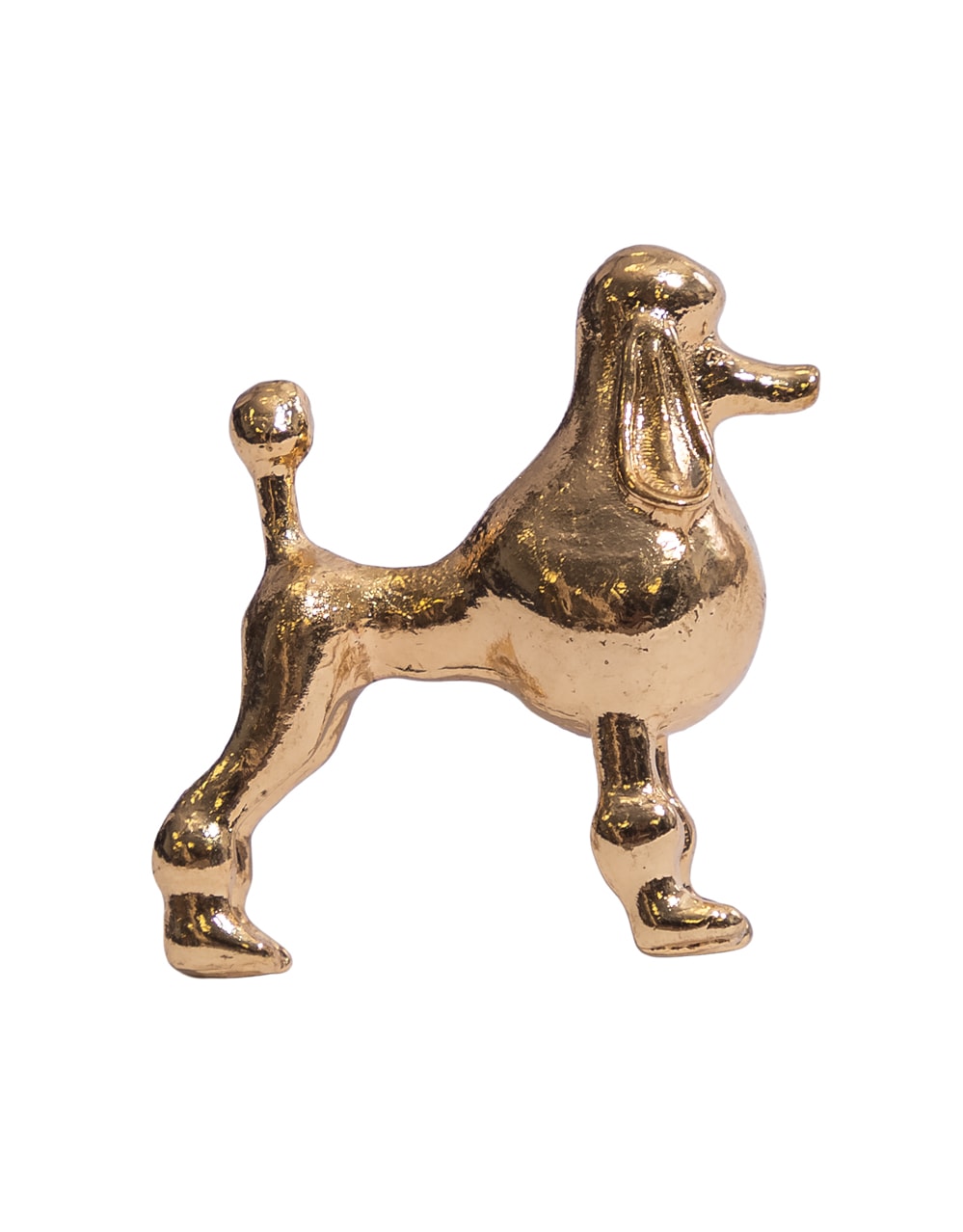 Gold Poodle Dog Drawer Knob