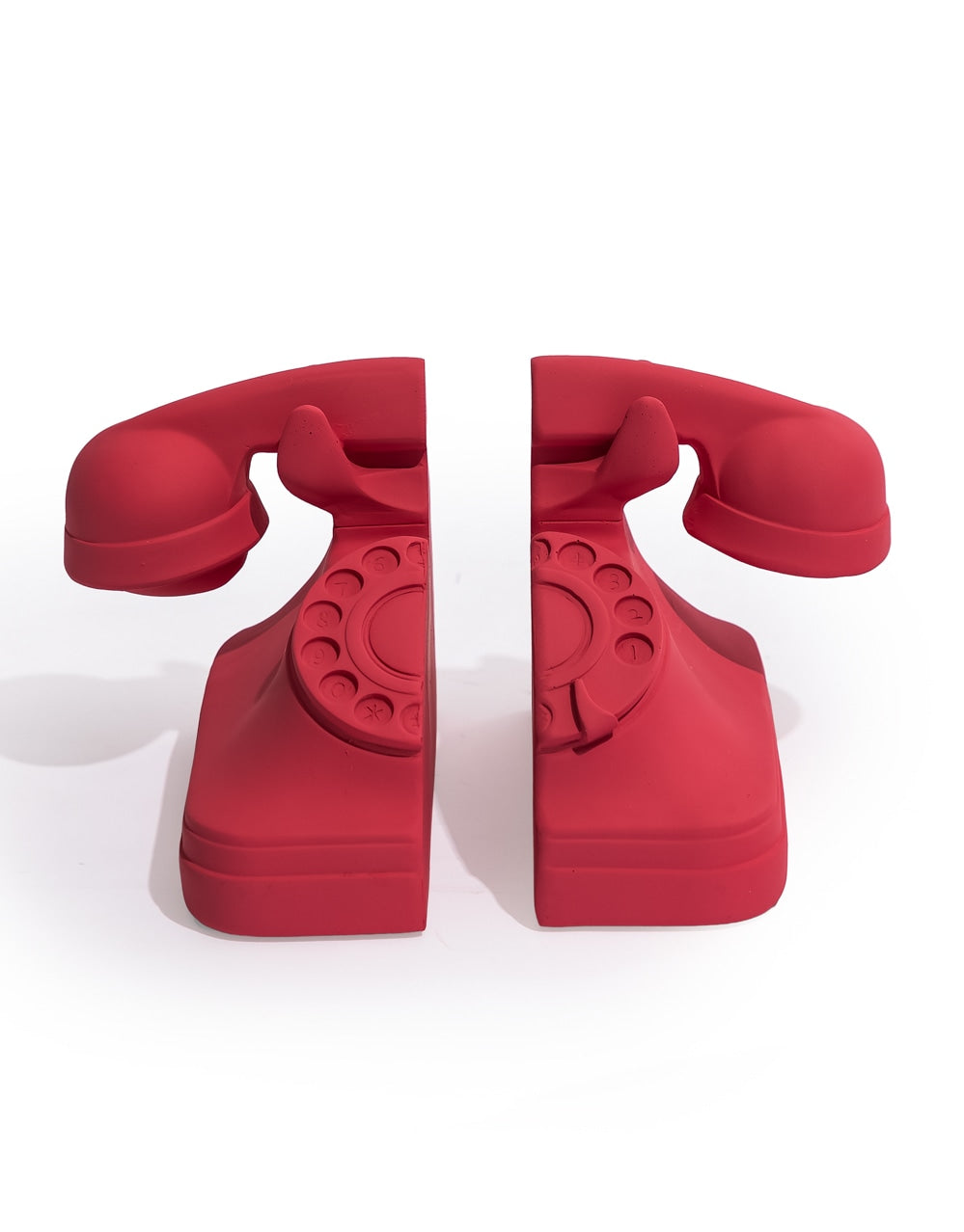 Set of Matt Pink/Red Telephone Bookends