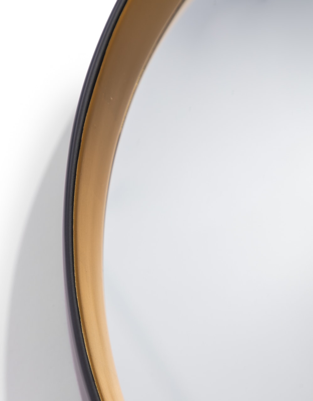 Large Round Black & Gold Deep-Framed Belgravia Wall Mirror