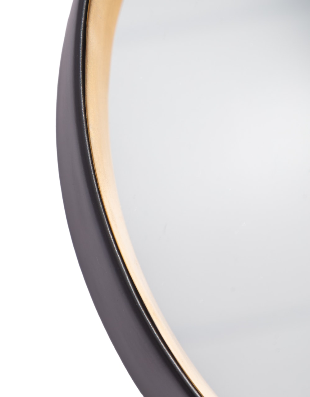 Medium Round Black & Gold Deep-Framed Belgravia Wall Mirror