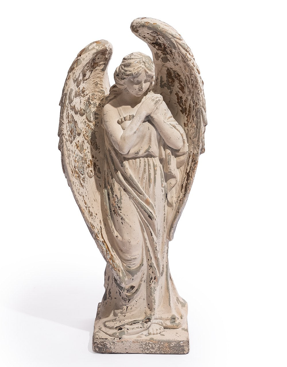 Large Antiqued White Angel Ornament / Figure