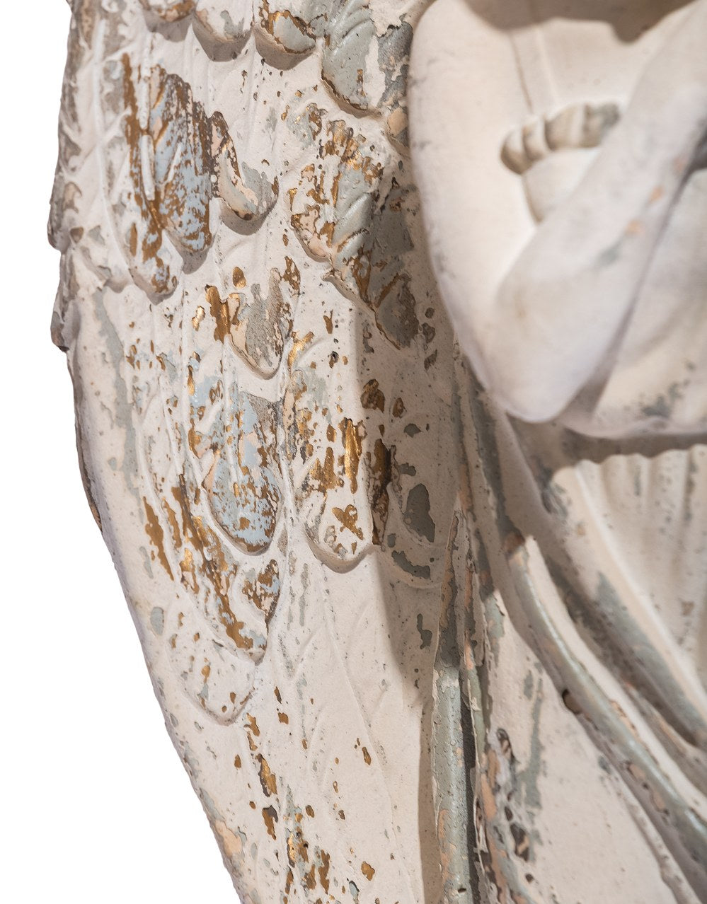 Large Antiqued White Angel Ornament / Figure